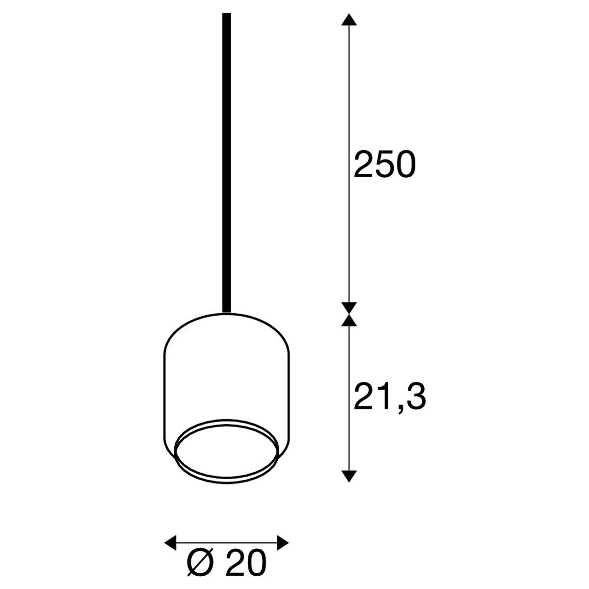 SLV Pantilo 20 hanglamp koper rond Ø20cm 