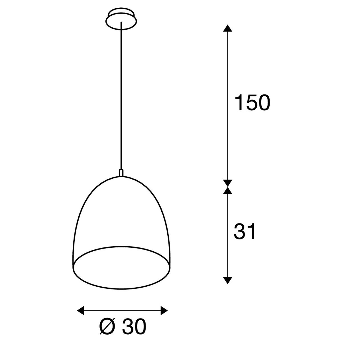 Schwarz/Gold Pendelleuchte E27 Aluminium