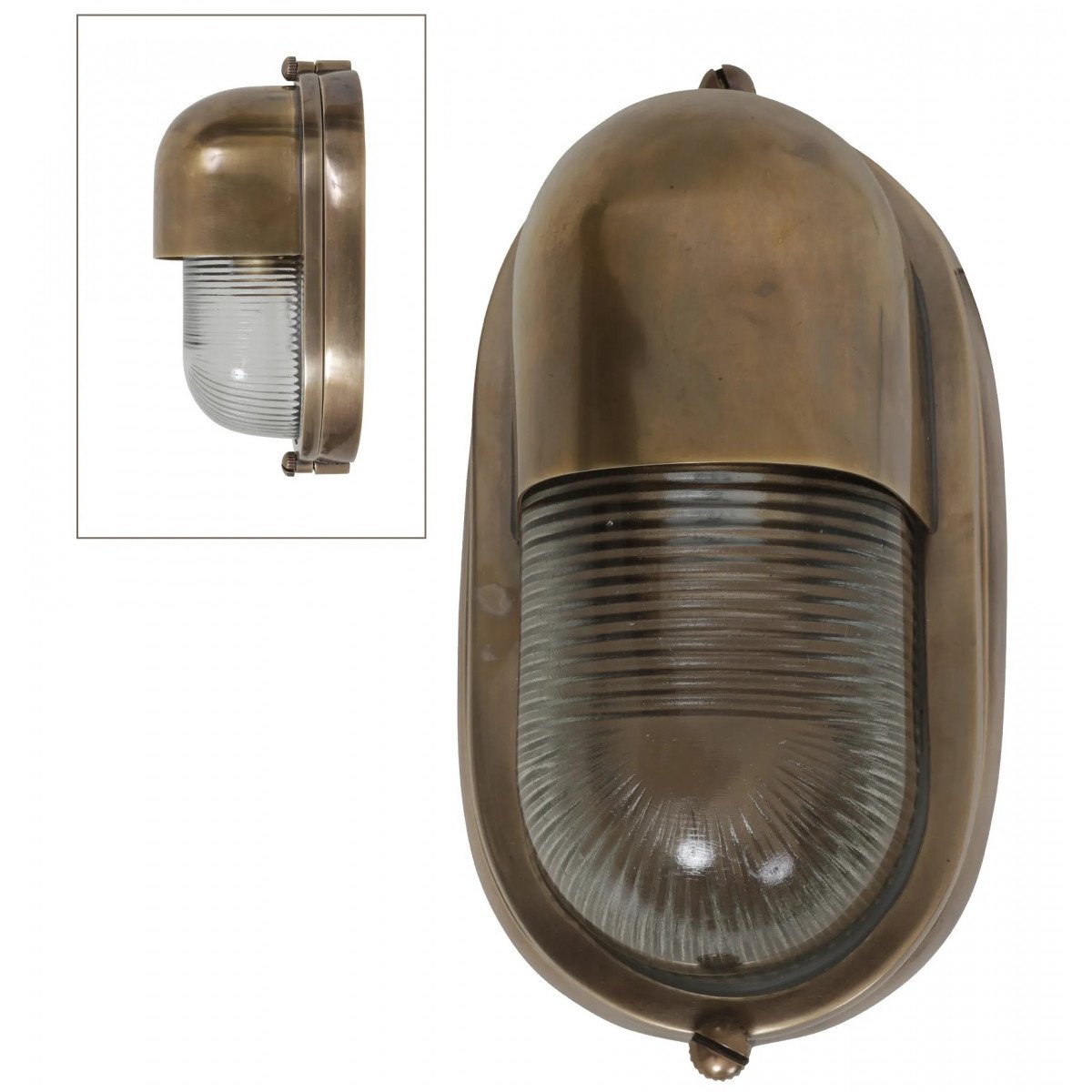 Messinglampe in der Farbe antik messing mit einer E27 Fassung