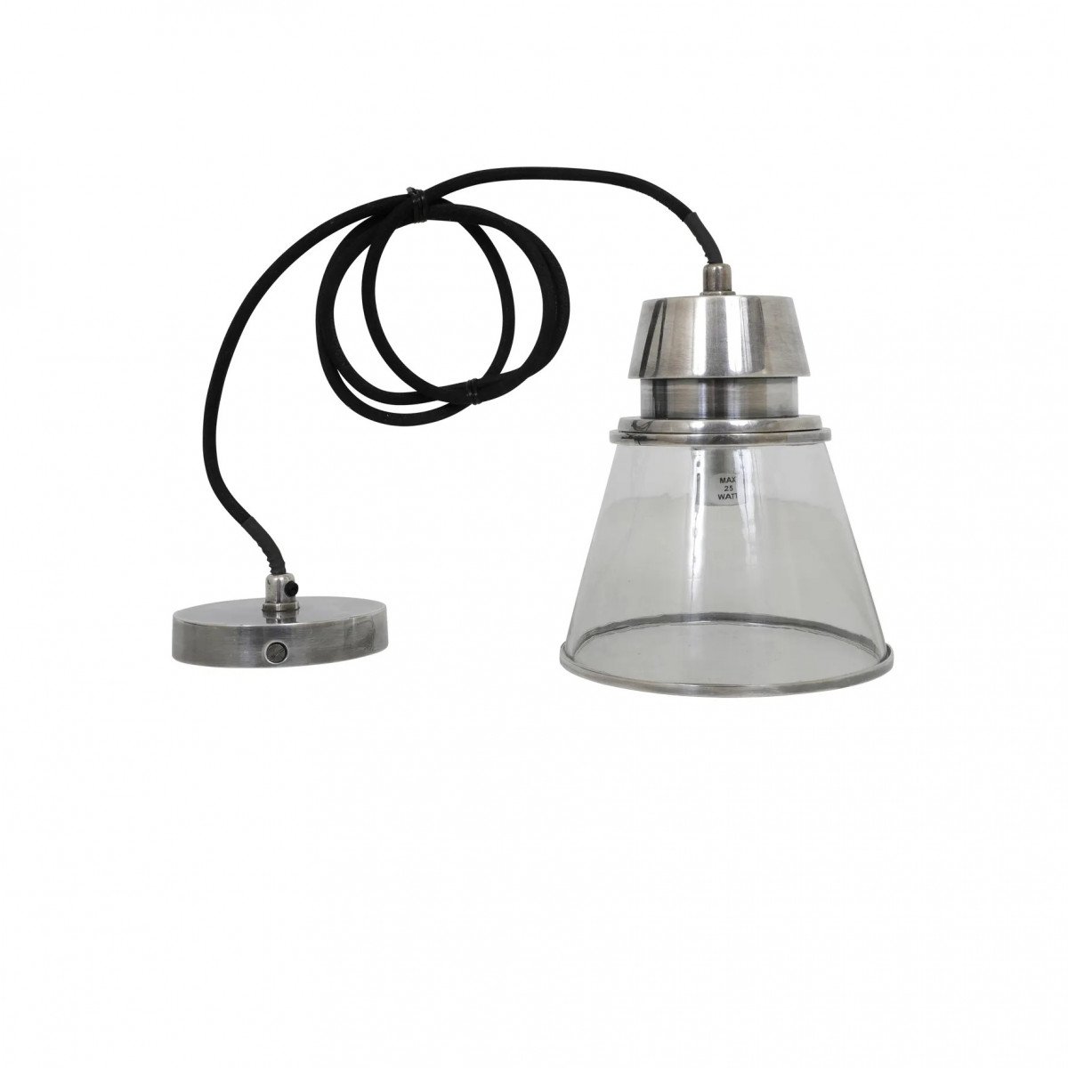 Messinglampe in antiker Silberfarbe mit E14-Fassung