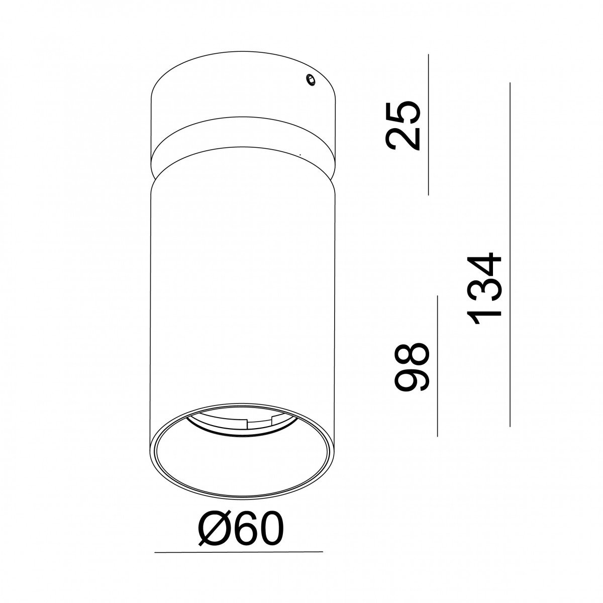 Gerichtetes Downlight Mila 1 rund Gun Metal