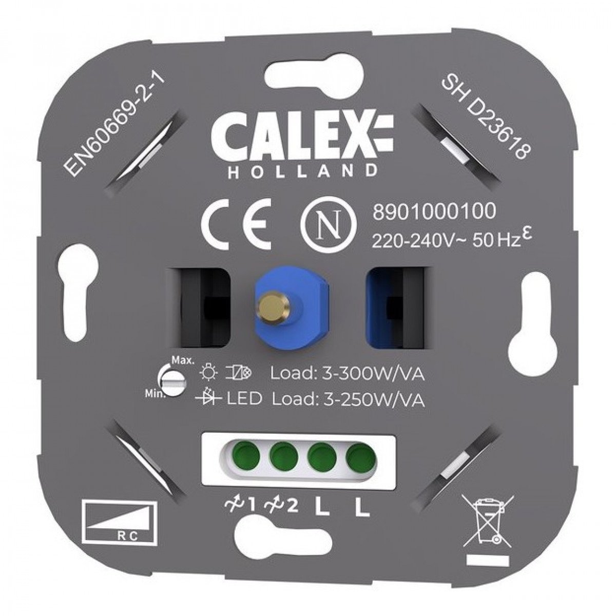 Calex LED-Wandeinbau-Dimmer max 250W 220-240V